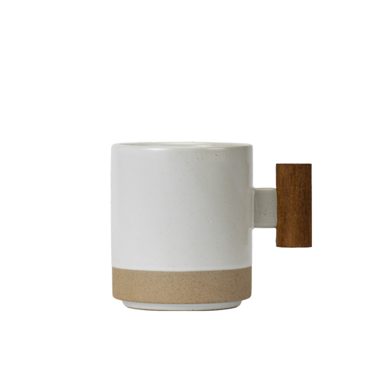Damon Ceramic Cup Household Coffee Cup Water Cup Tea Cup Wooden Handle Mug Fashion Couple Brushing Teeth Against Cup - Image 3