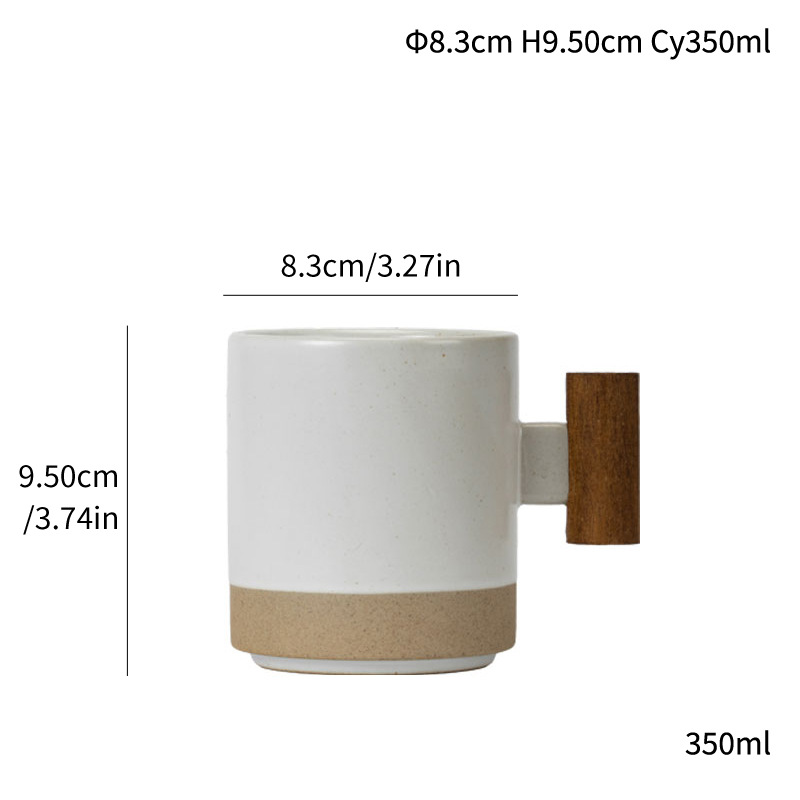 Damon Ceramic Cup Household Coffee Cup Water Cup Tea Cup Wooden Handle Mug Fashion Couple Brushing Teeth Against Cup - Image 4