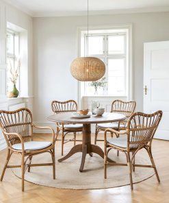 Wooden sheep lamps, rattan lampshade, living room, dining room, bedside bedside homestay, tea room, weaving rattan ball chandelier