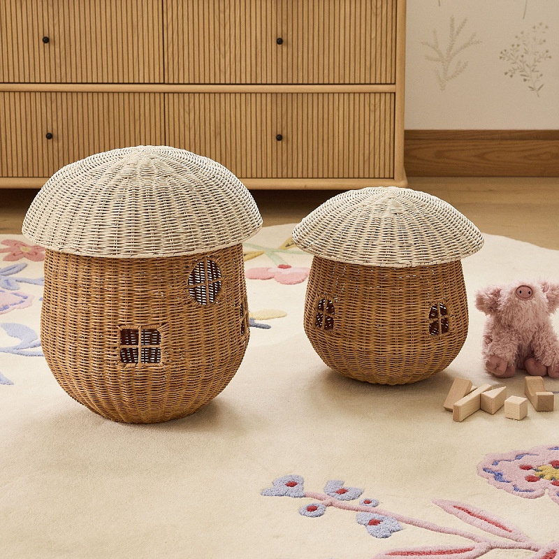 Fengtiao Mushroom House Storage Basket Children's Plush Doll Toy Storage Box Deposit Storage Basket - Image 6