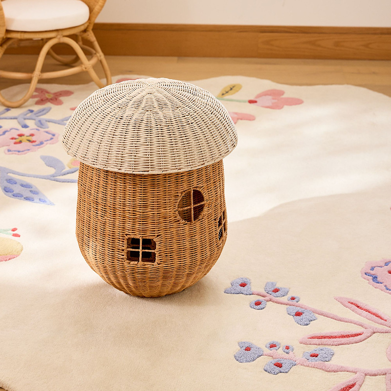 Fengtiao Mushroom House Storage Basket Children's Plush Doll Toy Storage Box Deposit Storage Basket - Image 2