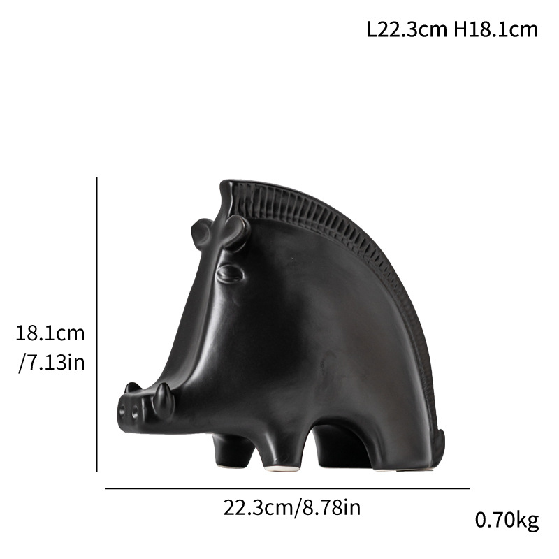 Vase style ceramic crafts wild boar shape ornaments home light luxury soft decorations - Image 4