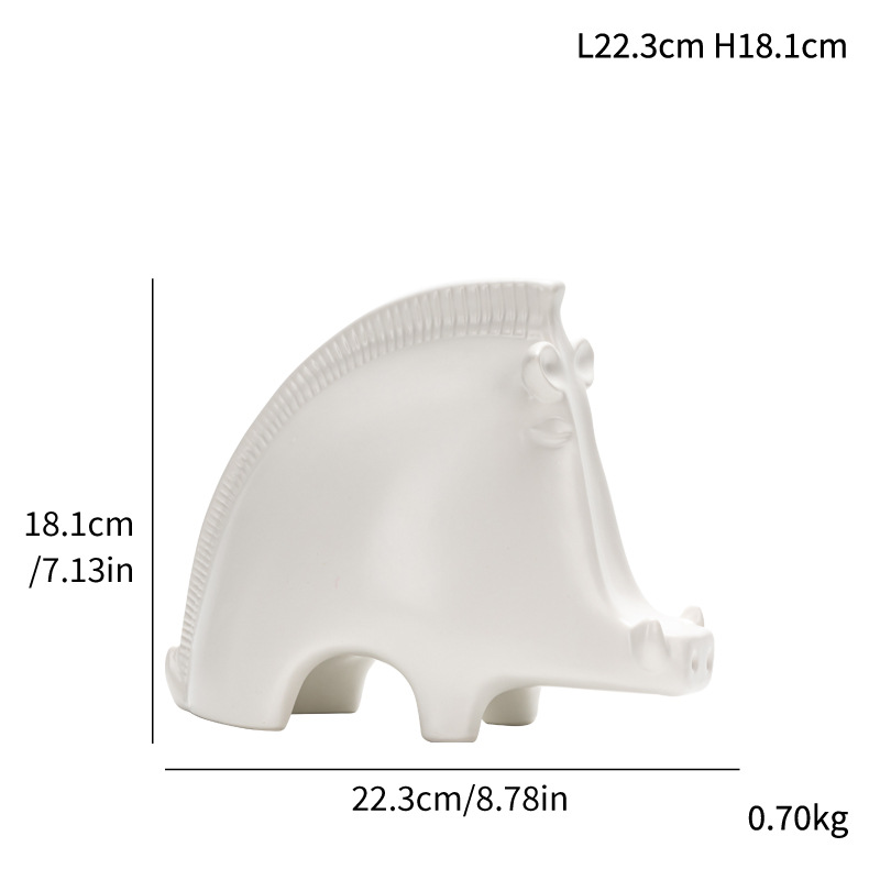 Vase style ceramic crafts wild boar shape ornaments home light luxury soft decorations - Image 7