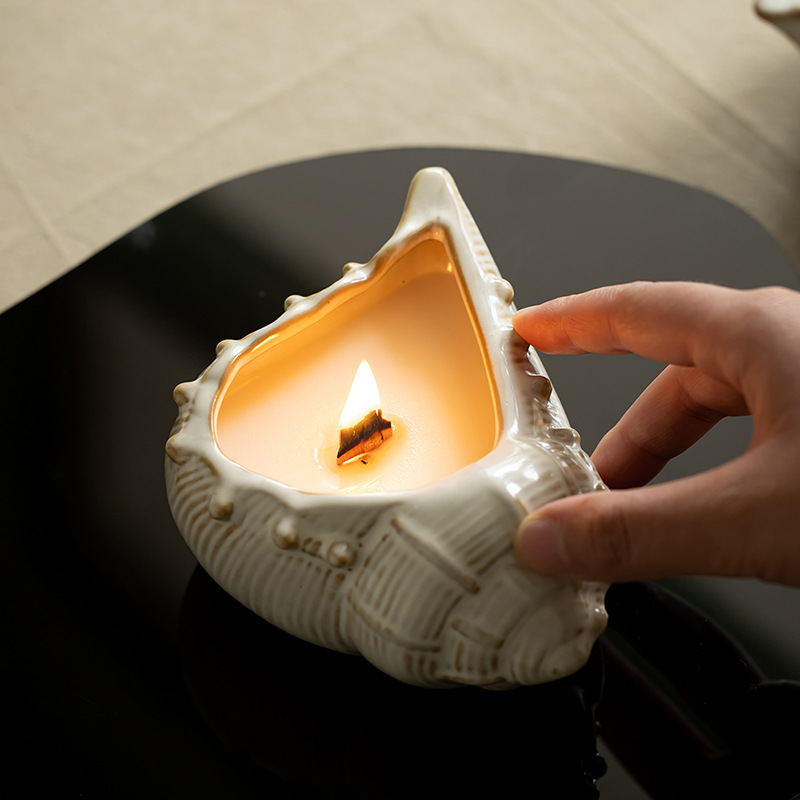 Ceramics, high-end and high-end home decoration crafts, conch candlestick ornaments - Image 7