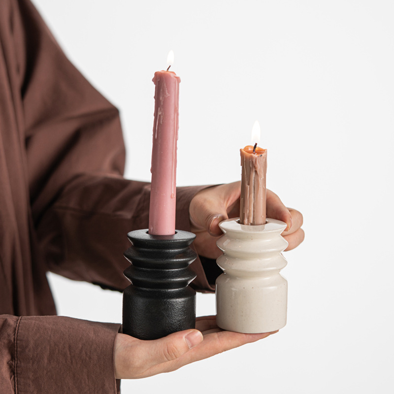 Black and white ceramic candlestick, atmosphere, home high-end soft decorative ornaments - Image 8