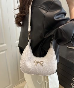 French bow design knitted pattern fashionable and fashionable one-shoulder armpit bag for women