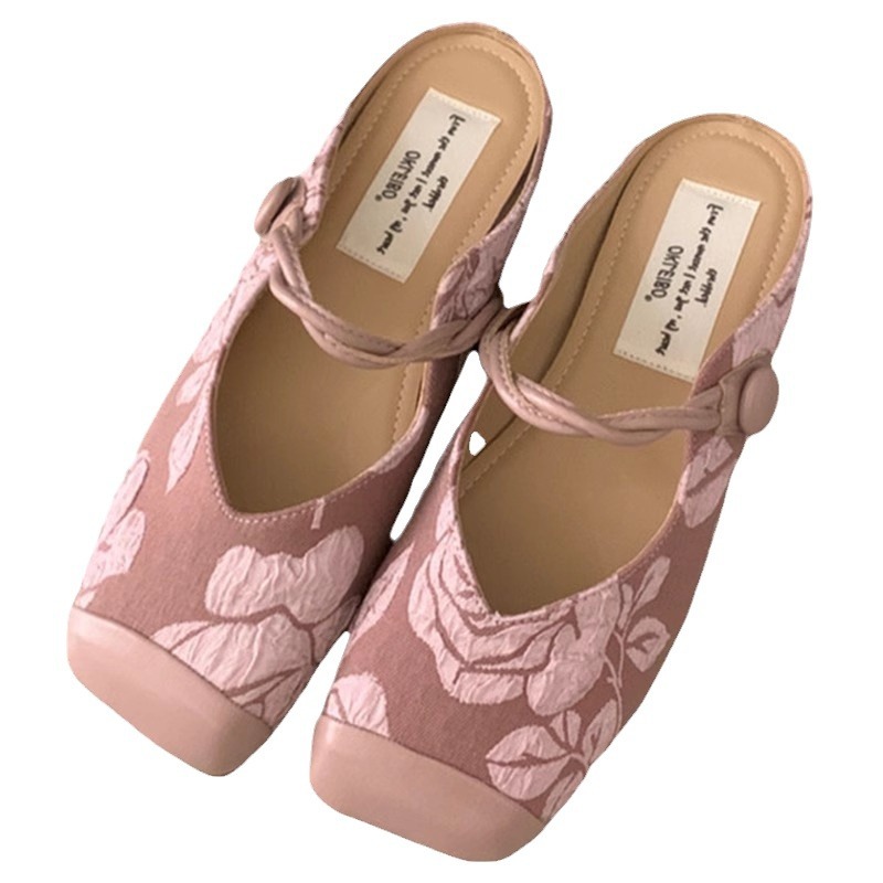 Wanwanfeng temperament new Chinese style bag-toe half-slippers for women's skirt soft sole single shoes fairy kicks - Image 5