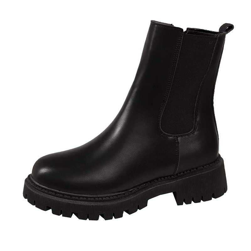 British style Martin boots for women's spring and autumn single boots Chelsea thin boots winter simple thick sole short boots - Image 7
