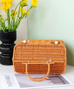 Imitation rattan house shop basket picnic storage basket wedding bridesmaids hand socks gift box birthday gift basket