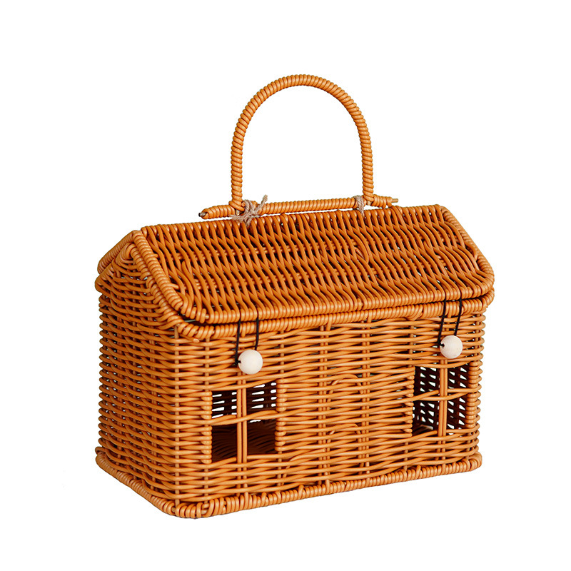 Imitation rattan house shop basket picnic storage basket wedding bridesmaids hand socks gift box birthday gift basket - Image 3