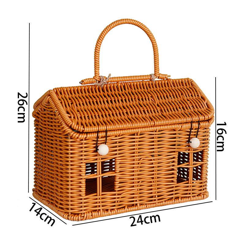 Imitation rattan house shop basket picnic storage basket wedding bridesmaids hand socks gift box birthday gift basket - Image 4