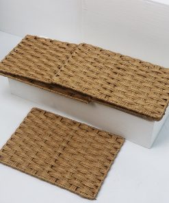 Imitation rattan storage basket Folding simple dirty laundry underwear storage basket Square toy snack storage basket