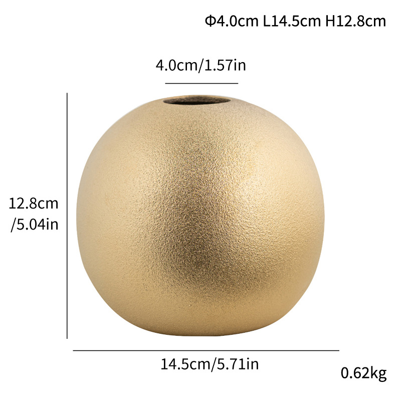 Ceramic light luxury hydroponic electroplating frosted ball gold and silver ceramic vase wedding home craft ornaments style - Image 9
