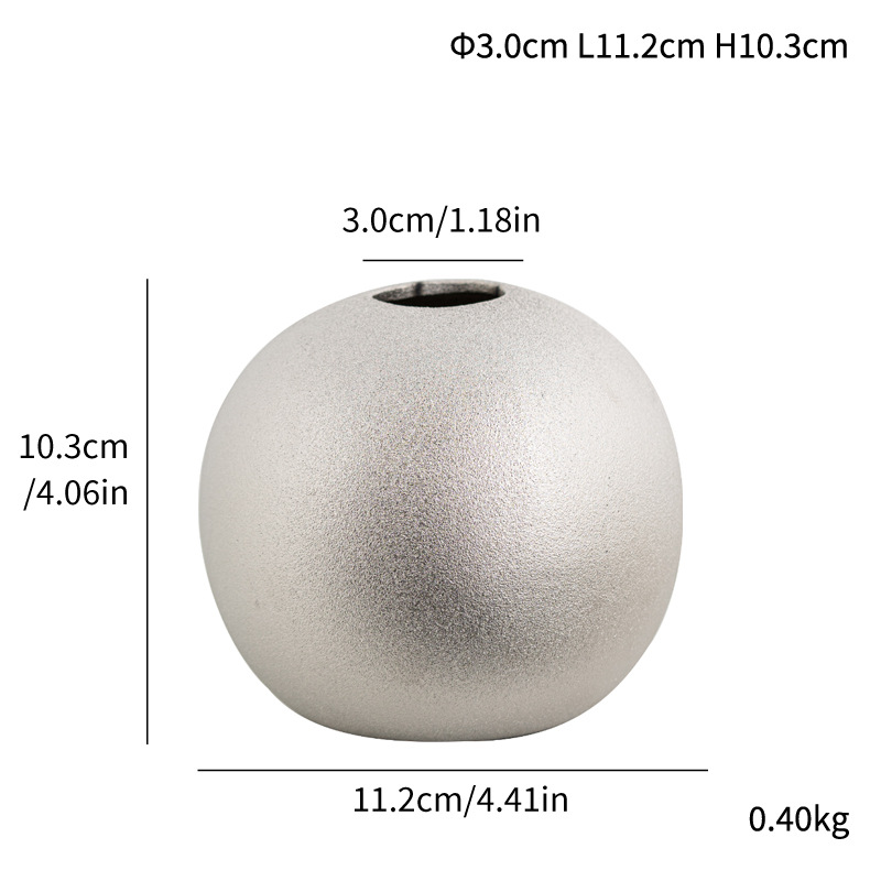 Ceramic light luxury hydroponic electroplating frosted ball gold and silver ceramic vase wedding home craft ornaments style - Image 10