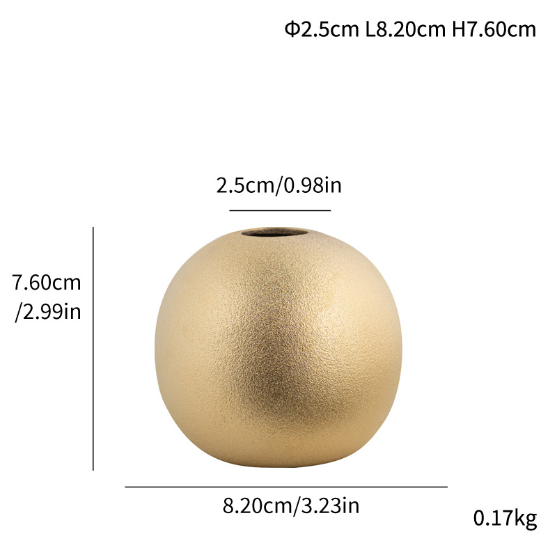 Ceramic light luxury hydroponic electroplating frosted ball gold and silver ceramic vase wedding home craft ornaments style - Image 13