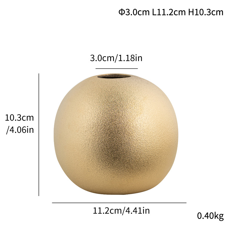 Ceramic light luxury hydroponic electroplating frosted ball gold and silver ceramic vase wedding home craft ornaments style - Image 14
