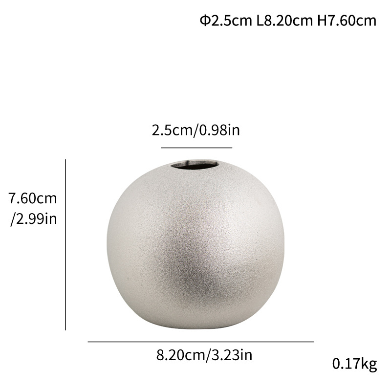 Ceramic light luxury hydroponic electroplating frosted ball gold and silver ceramic vase wedding home craft ornaments style - Image 16