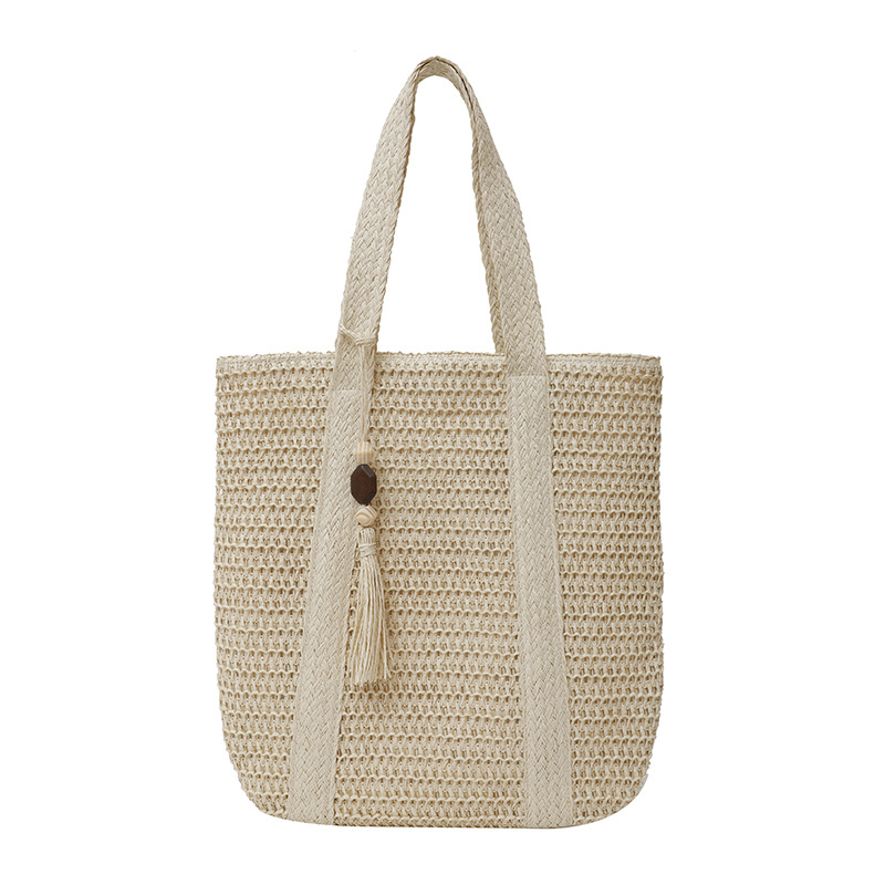 Vacation style woven large bag women fashionable simple large capacity straw woven bag summer commuter underarm bag - Image 8