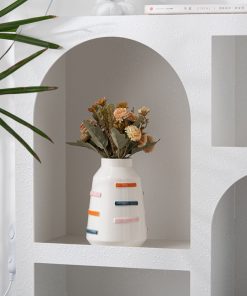 Modern simple style ceramic contrasting color small vase light luxury textured home decoration