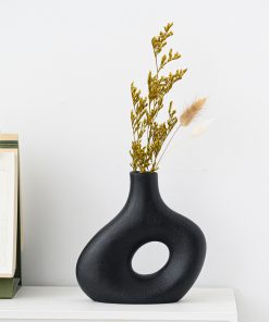 Damon European-style art black ceramic vase retro pastoral style homestay TV cabinet home decorations