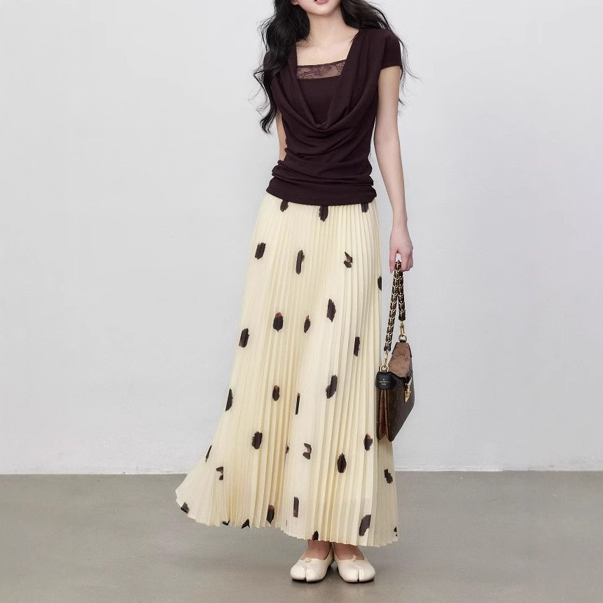 Yuzhi Temperament short-sleeved shirt for summer elastic slim fit wrinkled waist-slimming top for women - Image 3