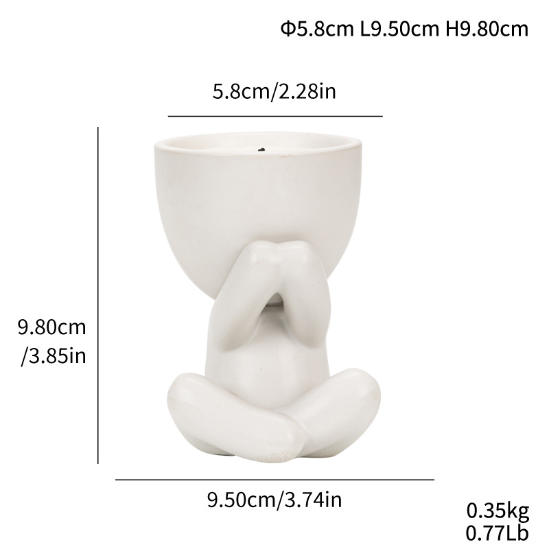 Vegetable ceramic candlestick aromatherapy sitting posture small people home decoration home decorations home decorations - Image 9