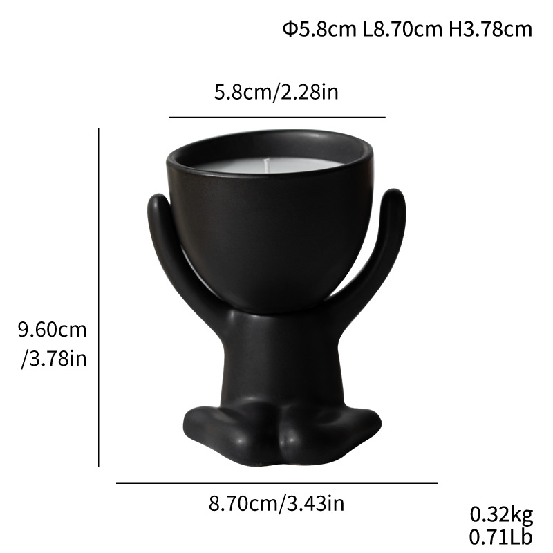 Vegetable ceramic candlestick aromatherapy sitting posture small people home decoration home decorations home decorations - Image 10