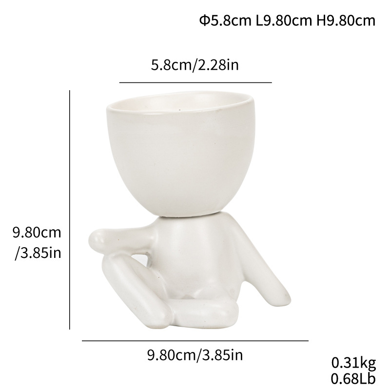 Vegetable ceramic candlestick aromatherapy sitting posture small people home decoration home decorations home decorations - Image 11