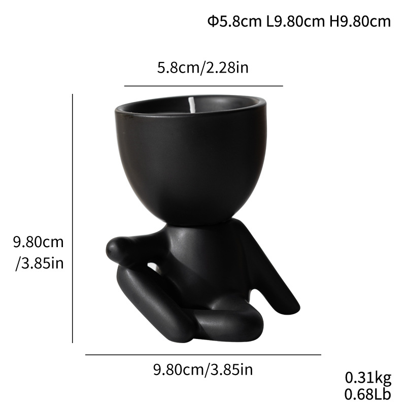Vegetable ceramic candlestick aromatherapy sitting posture small people home decoration home decorations home decorations - Image 16