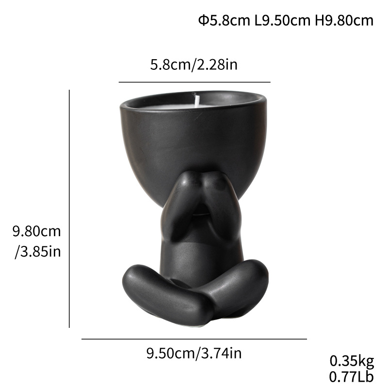 Vegetable ceramic candlestick aromatherapy sitting posture small people home decoration home decorations home decorations - Image 20