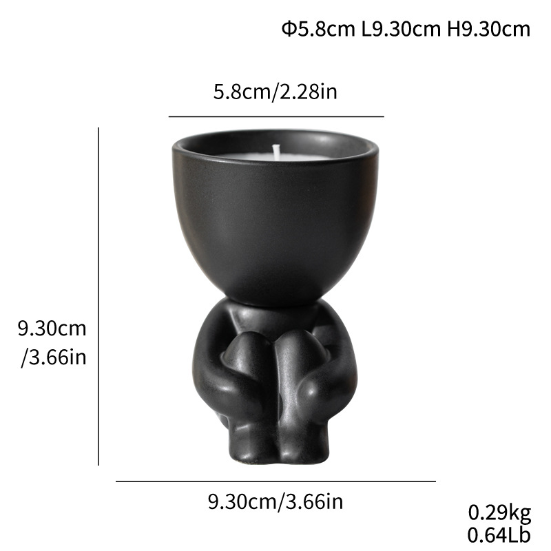 Vegetable ceramic candlestick aromatherapy sitting posture small people home decoration home decorations home decorations - Image 4