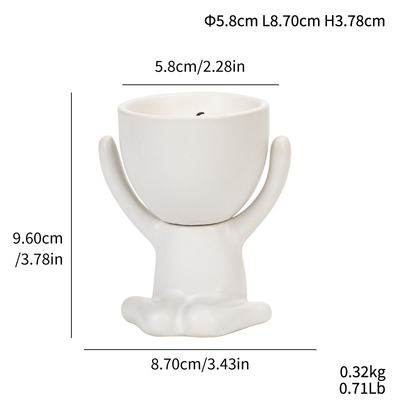 Vegetable ceramic candlestick aromatherapy sitting posture small people home decoration home decorations home decorations - Image 6