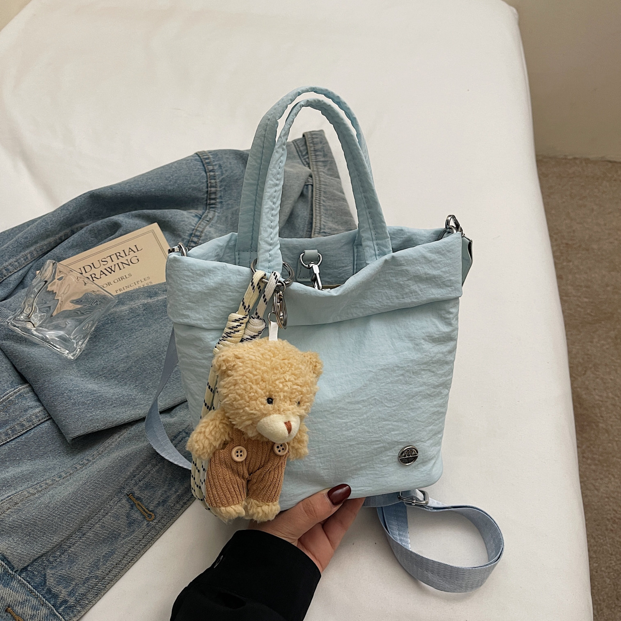 Fashionable hand-carrying casual bucket bag Fashion cartoon bear shoulder bag high-end crossbody bag - Image 13