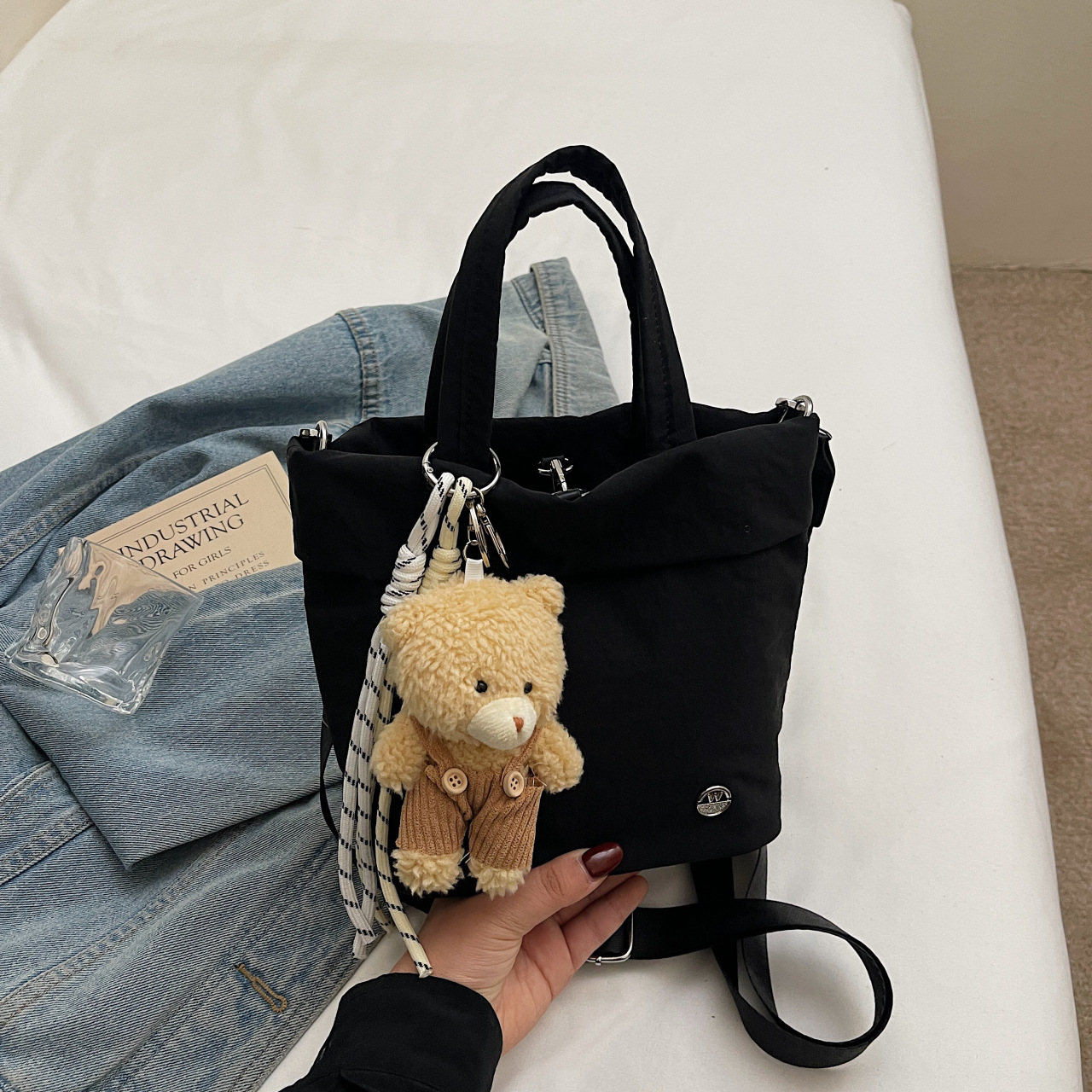Fashionable hand-carrying casual bucket bag Fashion cartoon bear shoulder bag high-end crossbody bag - Image 14