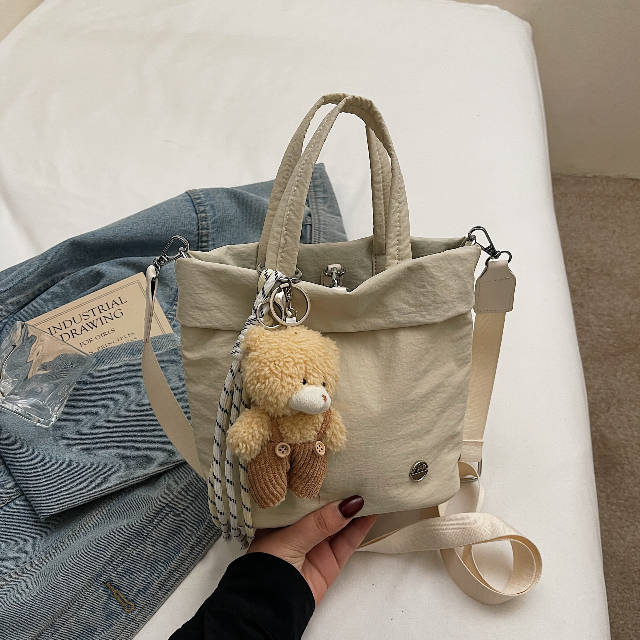 Fashionable hand-carrying casual bucket bag Fashion cartoon bear shoulder bag high-end crossbody bag - Image 24