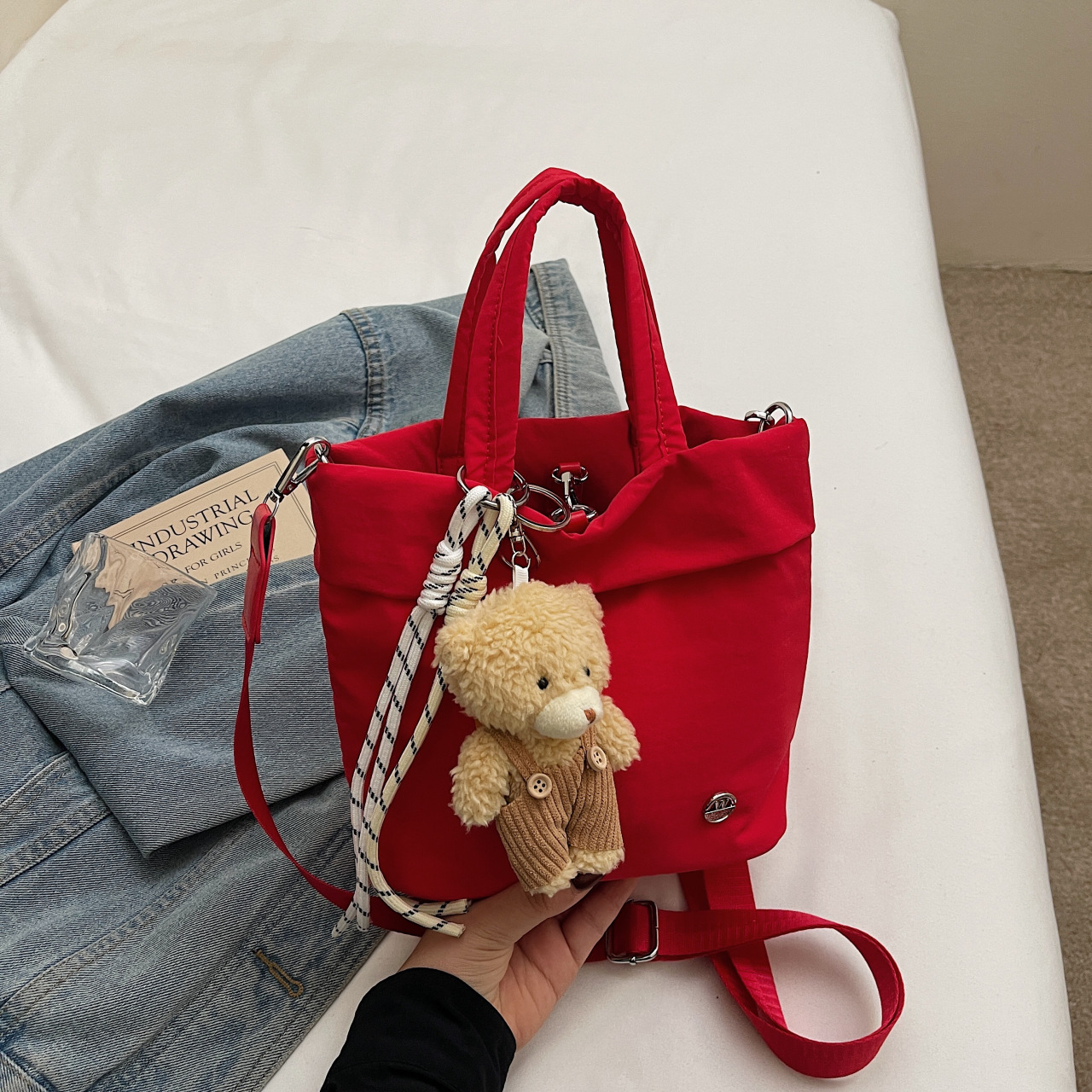 Fashionable hand-carrying casual bucket bag Fashion cartoon bear shoulder bag high-end crossbody bag - Image 26