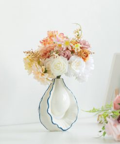 Simple style hand-painted white small fresh ceramic vase light luxury artistic home decoration