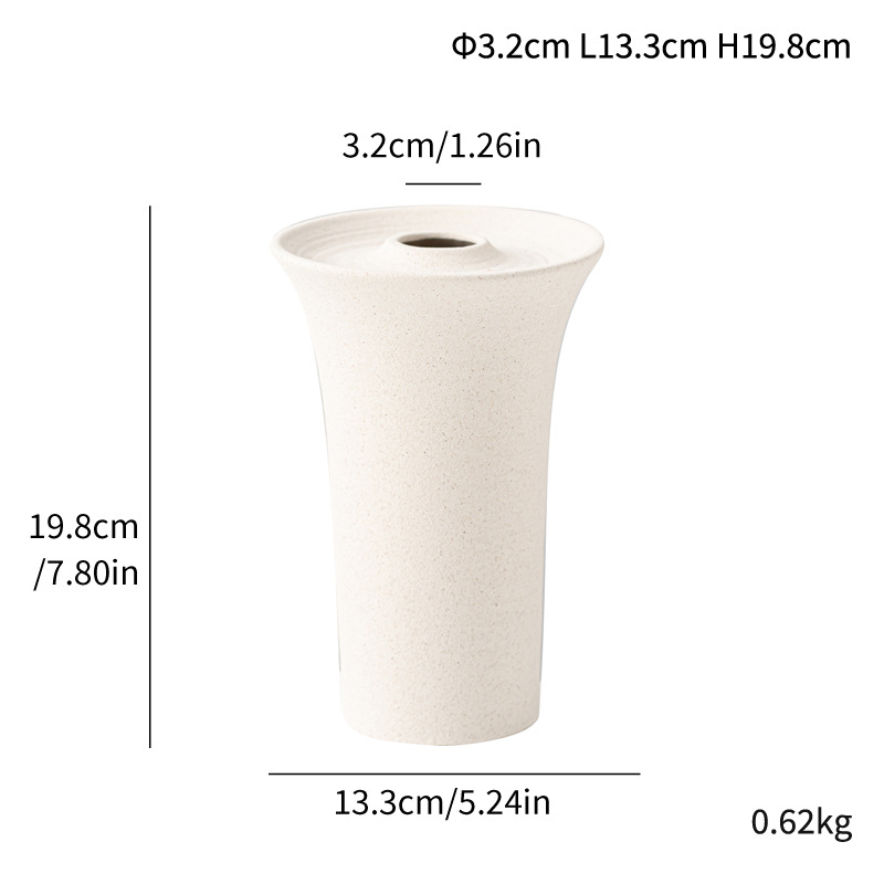 Simple modern ceramic vase abstract art flower arranging device home decoration ornament corrugated long tube flower insert - Image 10