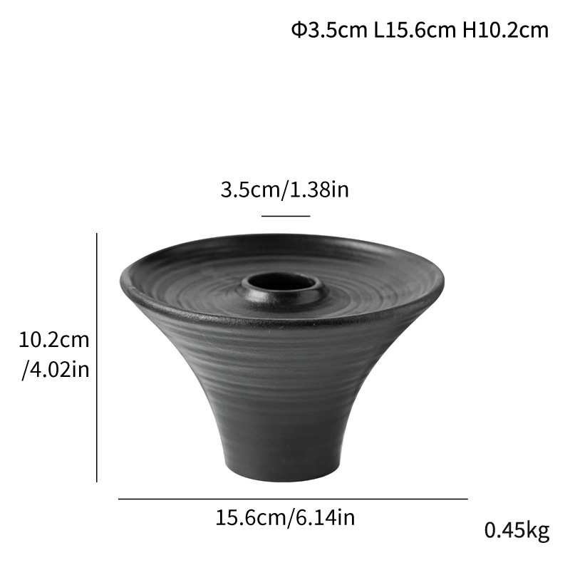 Simple modern ceramic vase abstract art flower arranging device home decoration ornament corrugated long tube flower insert - Image 11