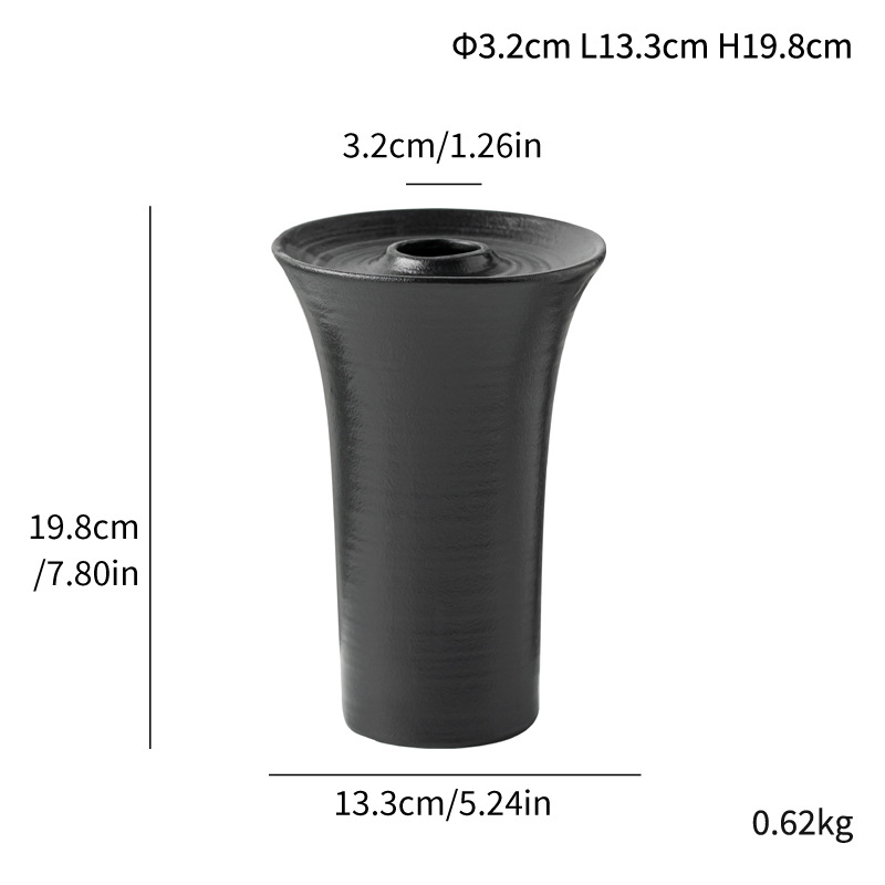 Simple modern ceramic vase abstract art flower arranging device home decoration ornament corrugated long tube flower insert - Image 12