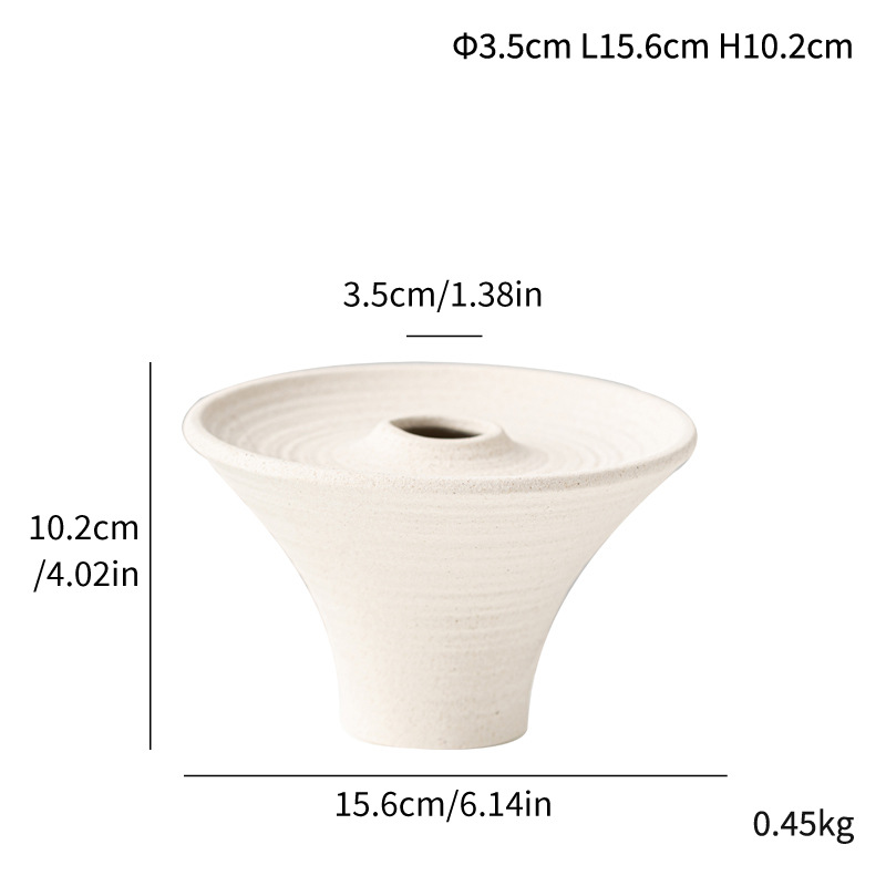 Simple modern ceramic vase abstract art flower arranging device home decoration ornament corrugated long tube flower insert - Image 9