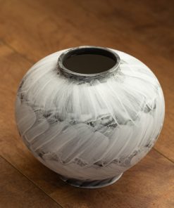 Modern minimalist style ceramic watercolor ink white pattern vase light luxury high-end home decoration