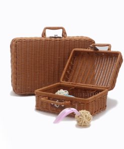 Braided suitcase cosmetics storage box Wedding gift box souvenir gift box rattan storage basket