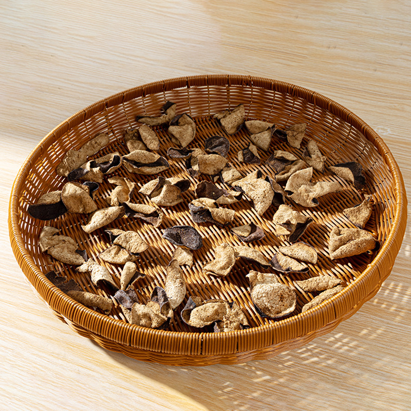 Imitation rattan round storage basket household bun steamed bun basket drying dustpan washing basket vegetable basket fruit tray hand-woven - Image 7