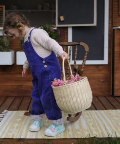 Handheld storage imitation rattan woven basket outdoor picnic fruit basket flower arrangement handheld basket children's flower picking basket