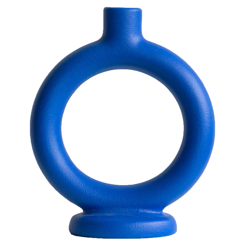Simple light luxury Klein blue ceramic candlestick atmosphere ornaments decorate Meiju craft ornaments - Image 3