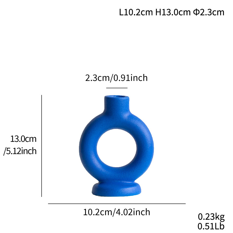 Simple light luxury Klein blue ceramic candlestick atmosphere ornaments decorate Meiju craft ornaments - Image 5