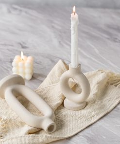 Modern simple vegetative ceramic candlestick decorative atmosphere home decoration crafts