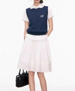 Month issue shirt, mid skirt, vest, three-piece commuting suit for summer women