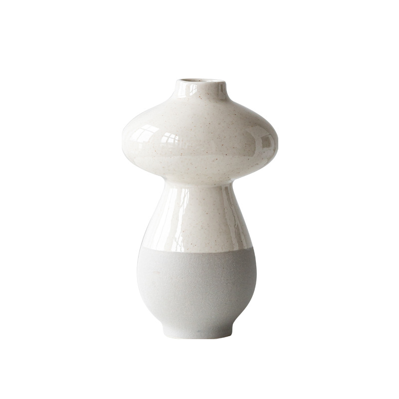 Style, vegetarian, two-color ceramic vase ornaments, handicrafts, home decorations - Image 3
